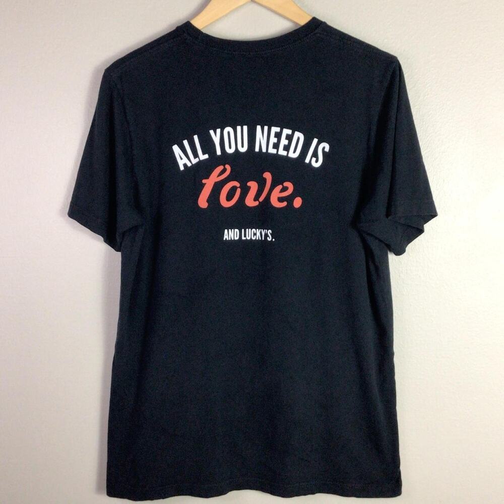 HOUSTON Lucky’s Market All You Need Is Love T Shirt Black Large